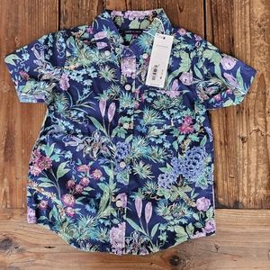 NWT Janie and Jack Floral Poplin Shirt 18-24 months